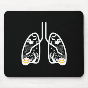 Tapis De Souris Citrouille Fantôme pulmonaire rétro-thérapeutique