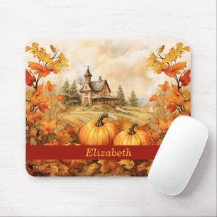 Tapis De Souris Citrouille Personnalisé Automne Leaf Eglise Thanks