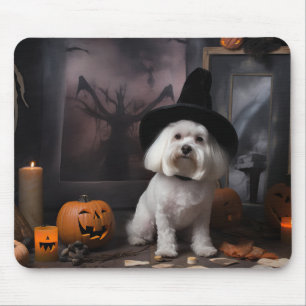 Tapis De Souris Citrouilles maltaises Halloween Épouvantables