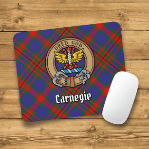 Tapis De Souris Clan Carnegie Crest sur Tartan