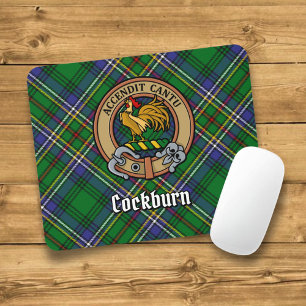 Tapis De Souris Clan Cockburn Crest sur Tartan