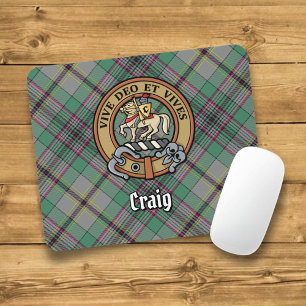 Tapis De Souris Clan Craig Crest sur Tartan