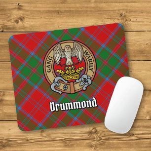 Tapis De Souris Clan Drummond Crest sur Tartan