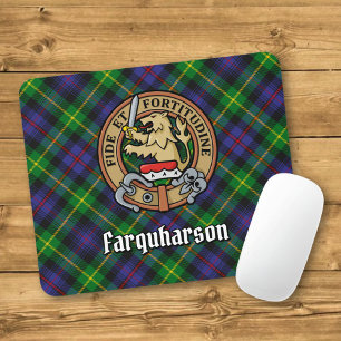 Tapis De Souris Clan Farquharson Crest sur Tartan