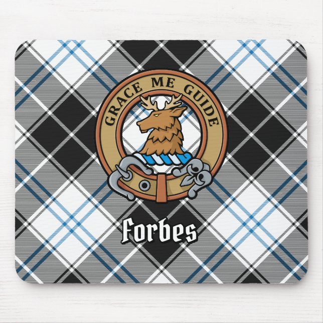 Tapis De Souris Clan Forbes Crest sur la robe Tartan (Devant)