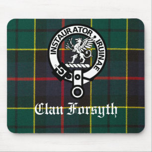 Tapis De Souris Clan Forsyth Crest Badge et Tartan