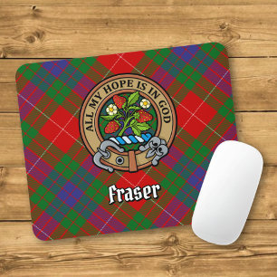 Tapis De Souris Clan Fraser Crest sur Tartan