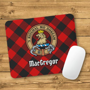 Tapis De Souris Clan Gregor Crest sur Rob Roy Tartan