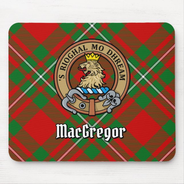 Tapis De Souris Clan Gregor Crest sur Tartan (Devant)