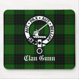 Tapis De Souris Clan Gunn Crest Badge et Tartan