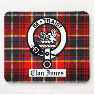 Tapis De Souris Clan Innes Crest Badge et Tartan