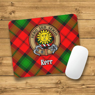 Tapis De Souris Clan Kerr Crest sur Tartan