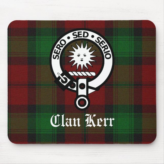 Tapis De Souris Clan Kerr Crest & Tartan personnalisable (Devant)