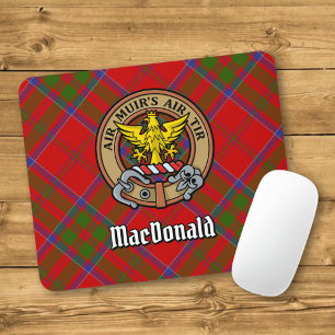 Tapis De Souris Clan MacDonald de Keppoch Crest sur Tartan