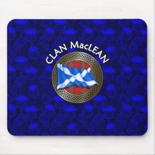 Tapis De Souris Clan MacLean Tartan Knot & Drapeau