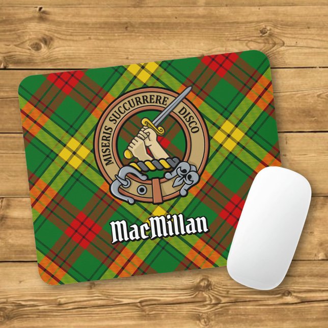 Tapis De Souris Clan MacMillan Crest sur Tartan (Créateur téléchargé)
