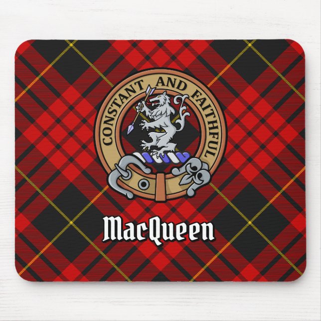 Tapis De Souris Clan MacQueen Crest sur Tartan (Devant)