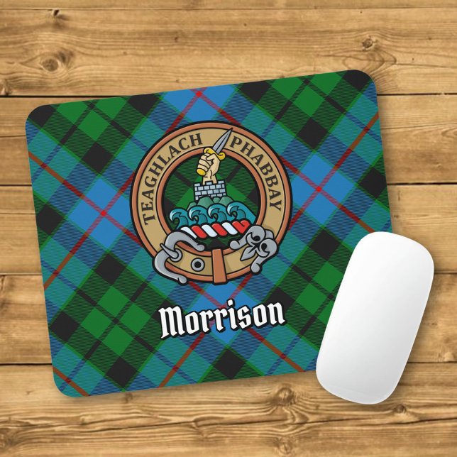 Tapis De Souris Clan Morrison Crest sur la chasse Tartan (Créateur téléchargé)