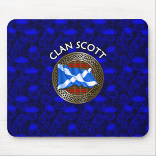 Tapis De Souris Clan Scott Tartan Knot & Drapeau