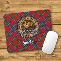 Clan Sinclair Crest sur Red Tartan