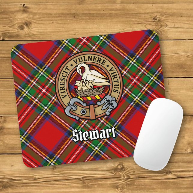 Tapis De Souris Clan Stewart Crest sur Tartan (Créateur téléchargé)