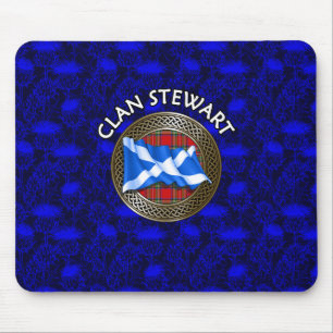 Tapis De Souris Clan Stewart Tartan Knot & Flag