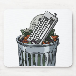 Tapis De Souris Clavier sur poubelle