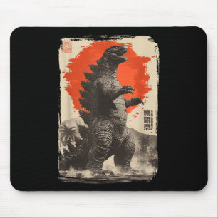Tapis De Souris Clic Rétro Art Japonais Rare Kaiju Géant 