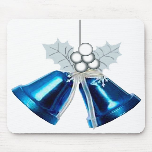 Tapis De Souris Cloches Bleues Et Mousepad Blanc (Devant)