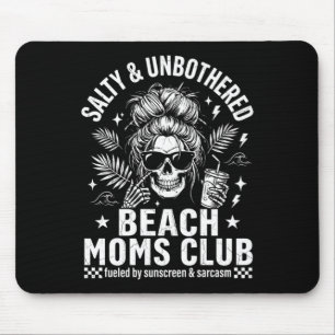 Tapis De Souris Club amusant des mamans de plage squelette salé et