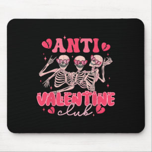 Tapis De Souris Club Anti Saint-Valentin Squelette Drôle Fête Sain