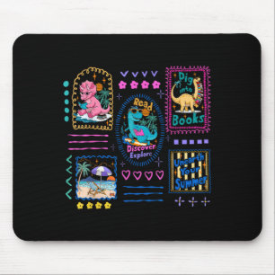 Tapis De Souris Club de lecture de dinosaures été bibliophile bibl