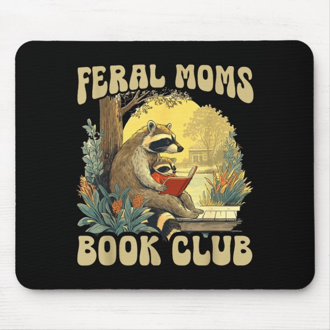 Tapis De Souris Club de lecture de mamans sauvages drôles  (Devant)