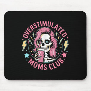 Tapis De Souris Club des mamans surstimulees T-shirt crâne fête de