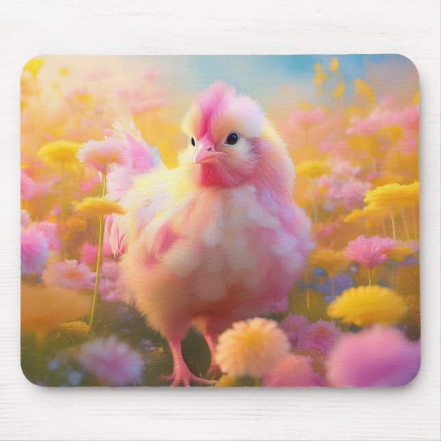 Tapis De Souris Cluckin' Cute: The Pink Chicken Mousepad (Devant)