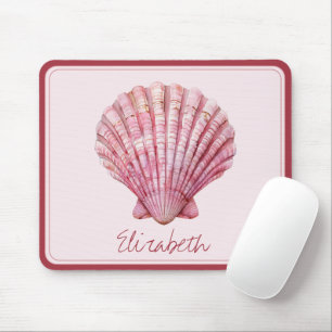 Tapis De Souris Coastal rose coquille personnalisée