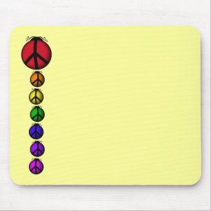 Tapis de souris coccinelle paix couleurs arc-en-ci