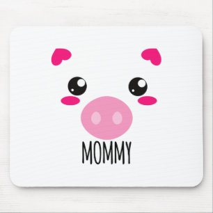 Tapis De Souris Cochon Visage Kawaii Costume Halloween pour maman 