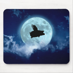 Tapis De Souris Cochon volant nocturne