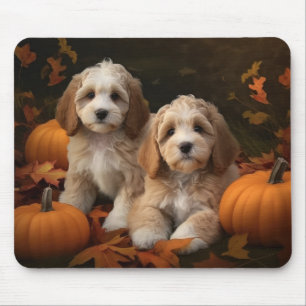 Tapis De Souris Cockapoo chiot Automne Délice Citrouille