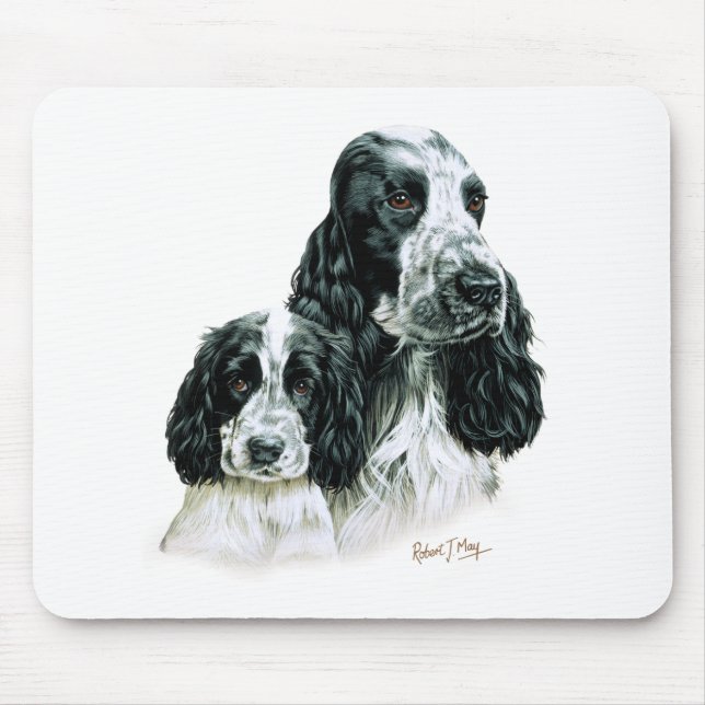 Tapis De Souris Cocker et chiot (Devant)