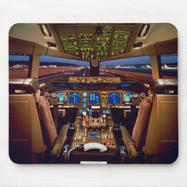 Tapis De Souris Cockpit Jet commercial (Devant)