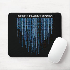 Tapis De Souris Code binaire bleu