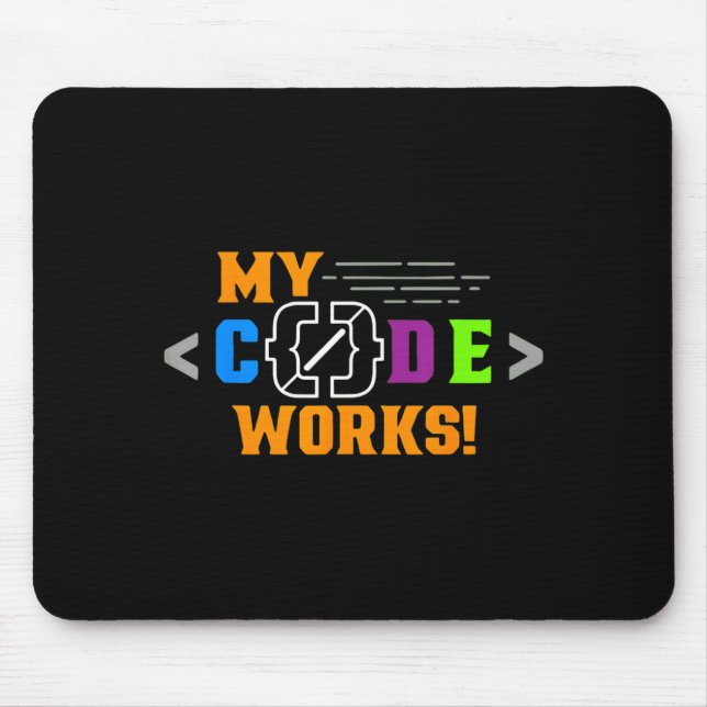 Tapis De Souris Code fonctionne drôle programmeur codage logicielC (Devant)