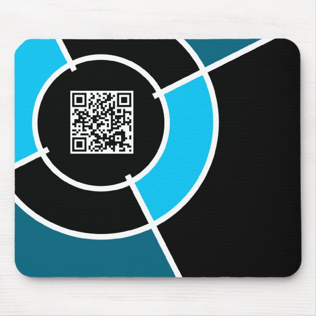 Tapis De Souris code QR aqua bullseye (Devant)