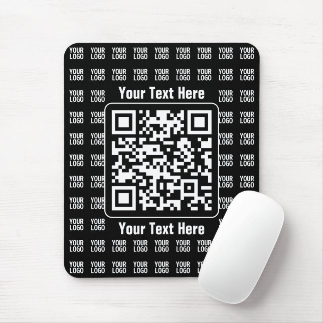 Tapis De Souris Code QR promotionnel (modifiable) avec motif de lo (Avec souris)