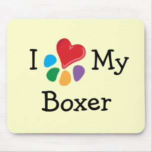 Tapis De Souris Coeur animal de Lover_I mon boxeur