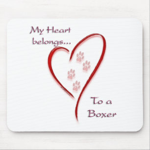 Tapis De Souris Coeur appartient à Boxer, Love Boxers, Boxer love
