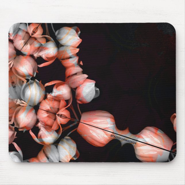 Tapis De Souris "Coeur blanc en noir du soleil" (Devant)
