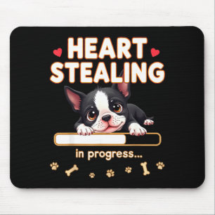 Tapis De Souris Cœur Boston Terrier Chien Cadeau Drôle Bostie Chio